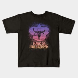 Mark of the Usurper (twilight pattern W/Text) Kids T-Shirt